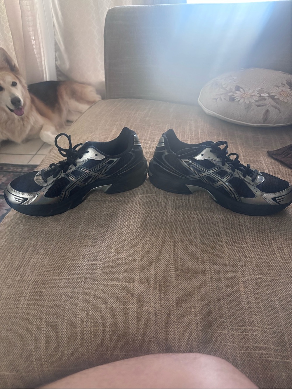 Asics Black and Silver Men's Athletic Sneakers